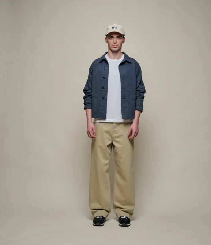 Cropped Worker's Cotton Twill Jacket - Image 3