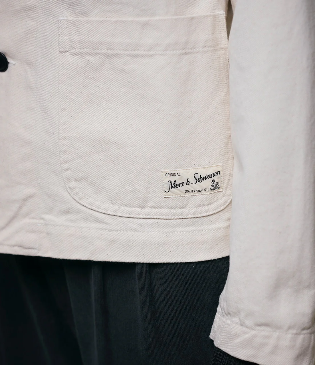 Cropped Worker's Cotton Twill Jacket - Image 3