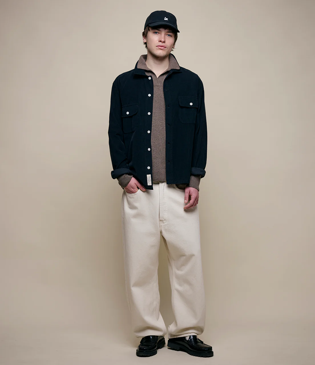 Merino Wool-Cashmere-Silk Long Sleeve Polo Shirt - Image 4