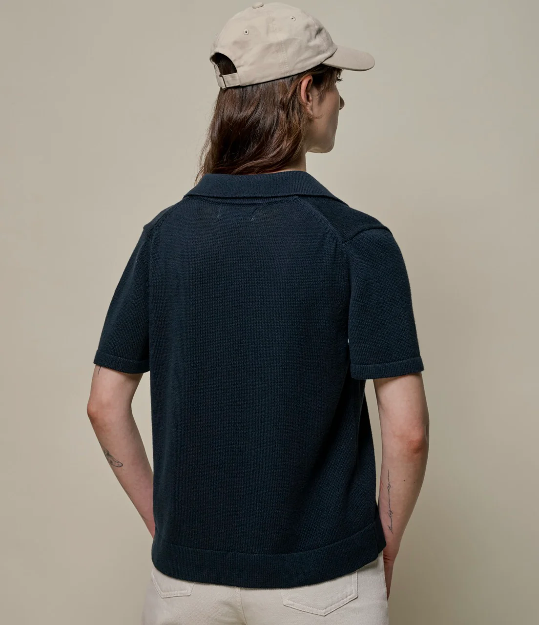 Cotton Women's Short Sleeve Polo Sweater, All Plant-Based - Image 4