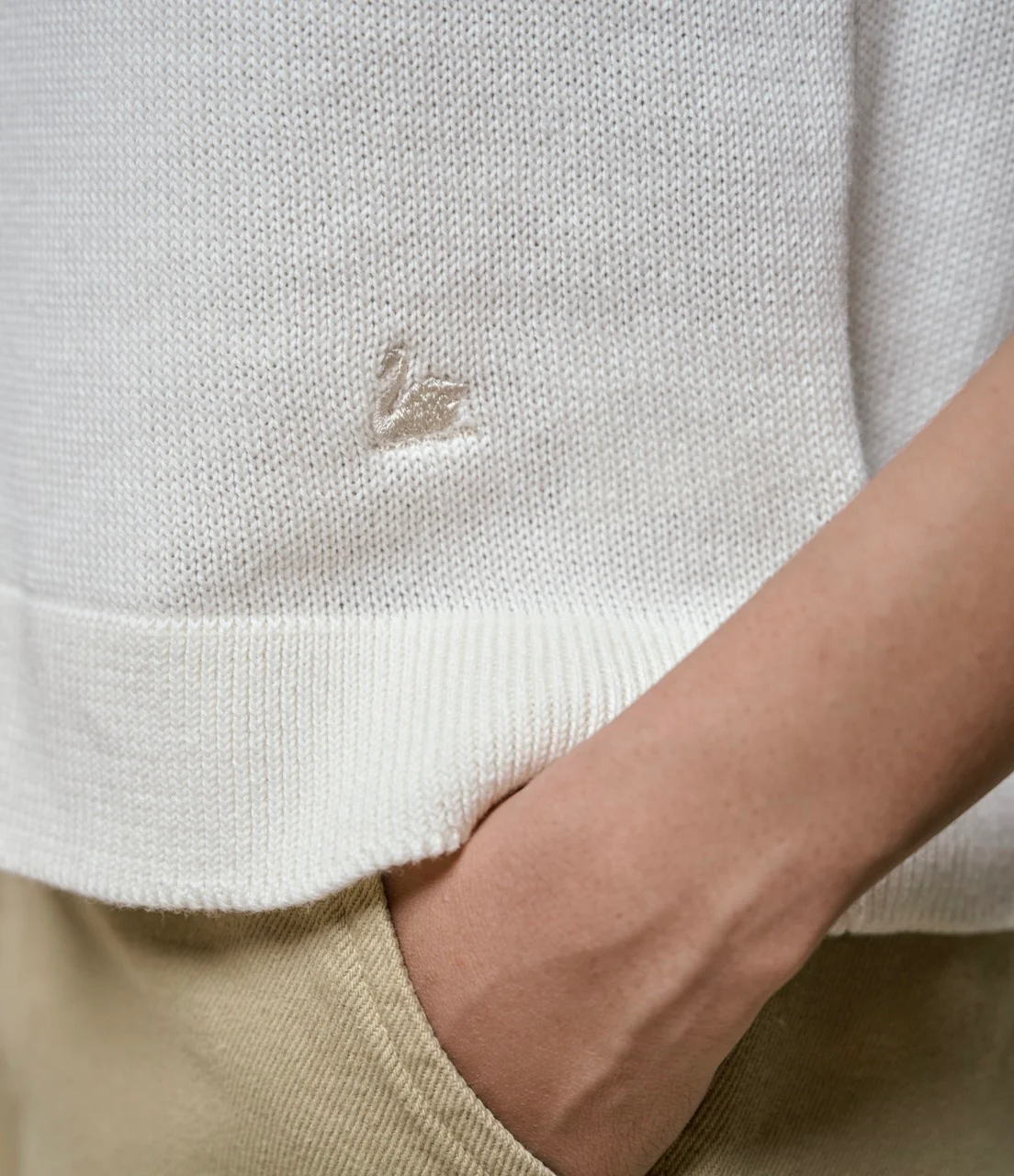 Cotton Women's Short Sleeve Polo Sweater, All Plant-Based - Image 3