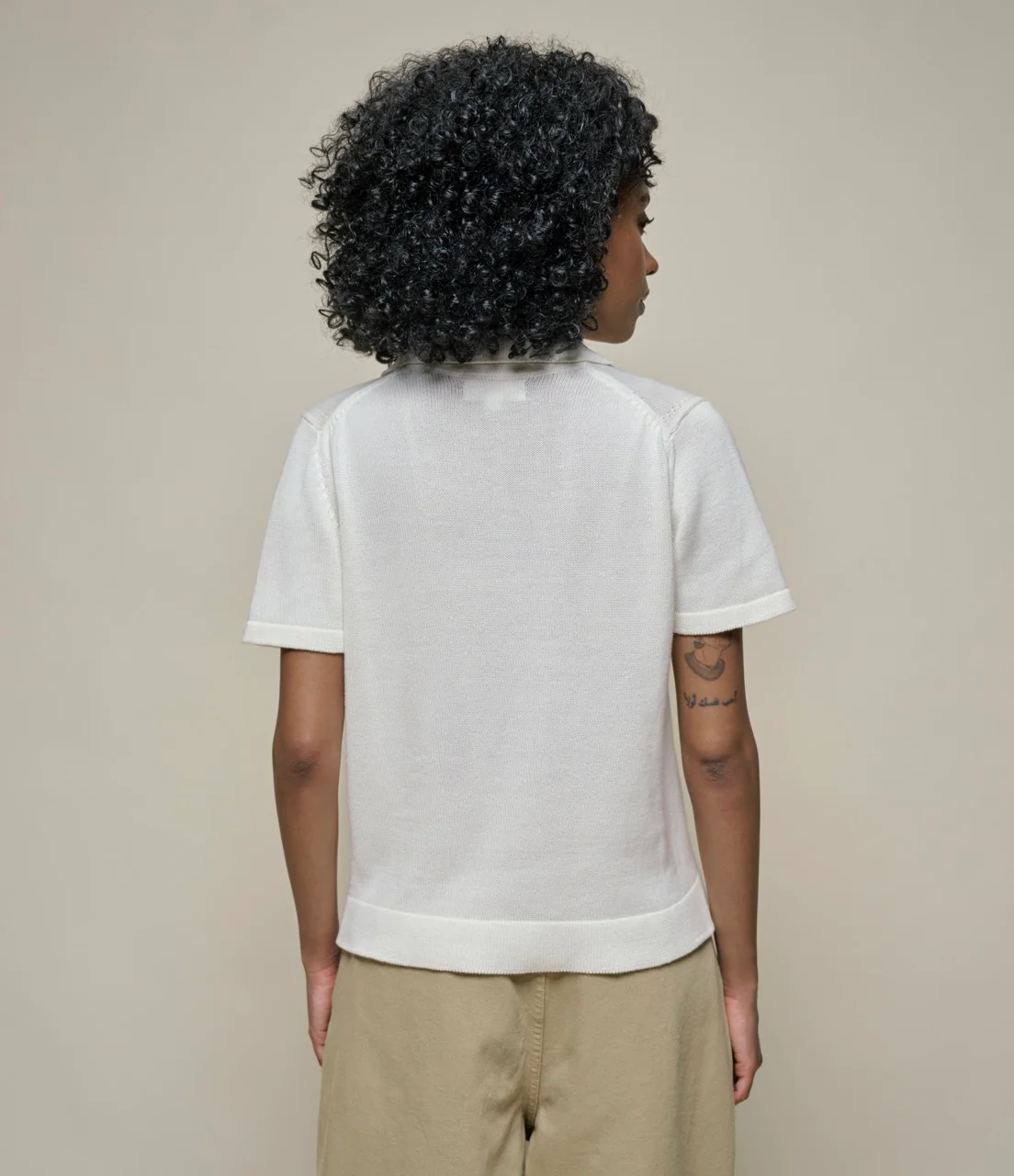 Cotton Women's Short Sleeve Polo Sweater, All Plant-Based - Image 4