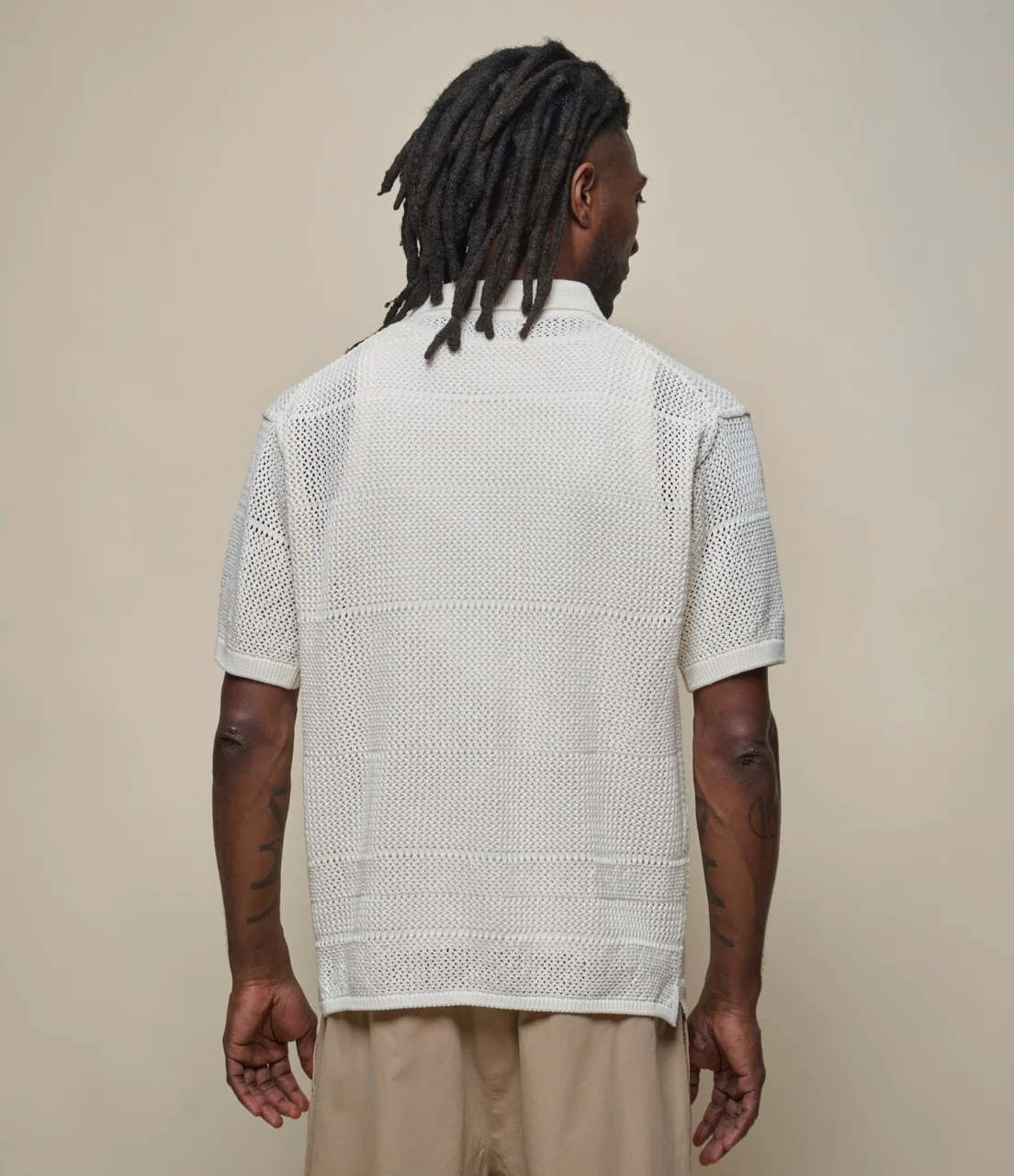 1960s Crochet Cotton Short Sleeve Shirt - Image 4