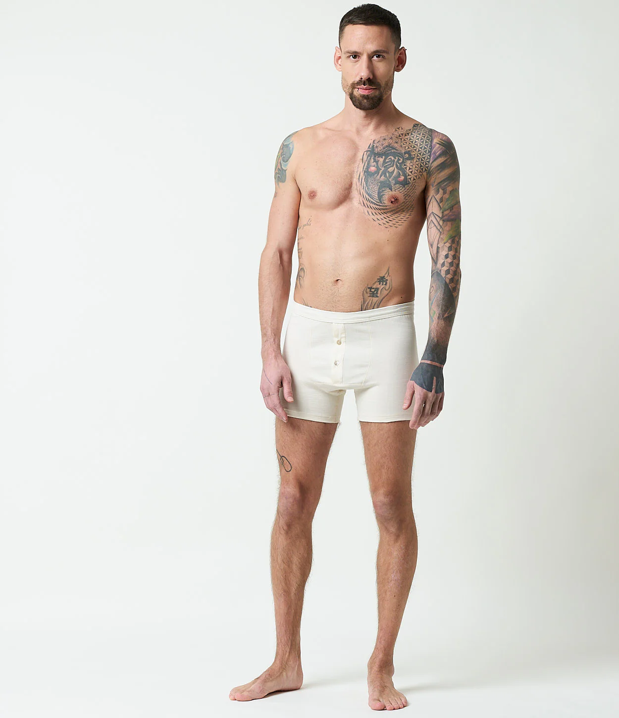 255 Loopwheeled Midweight Button Fly Boxer - Image 3