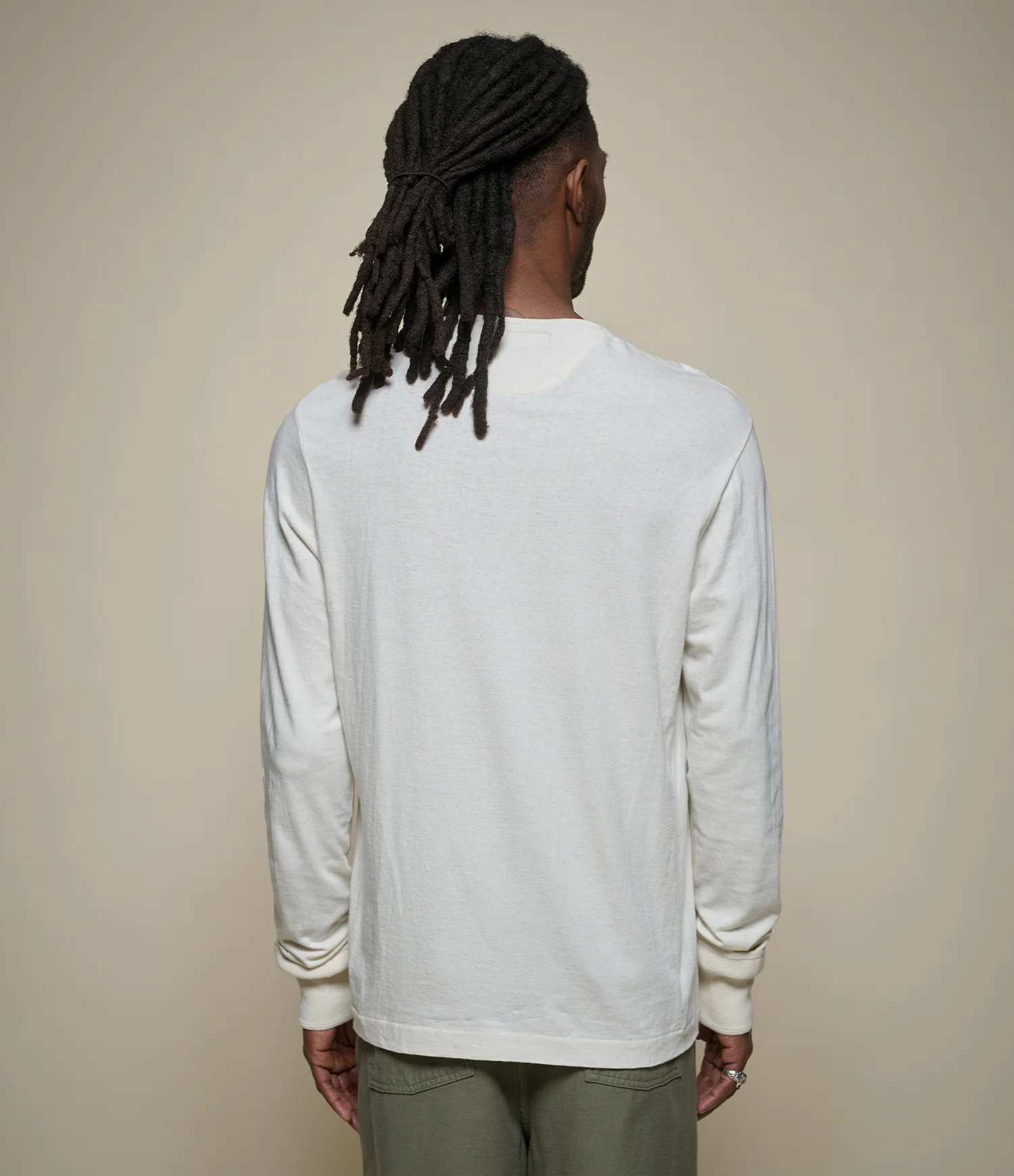 102 Loopwheeled Maco-Imit Long Sleeve Henley - Image 4
