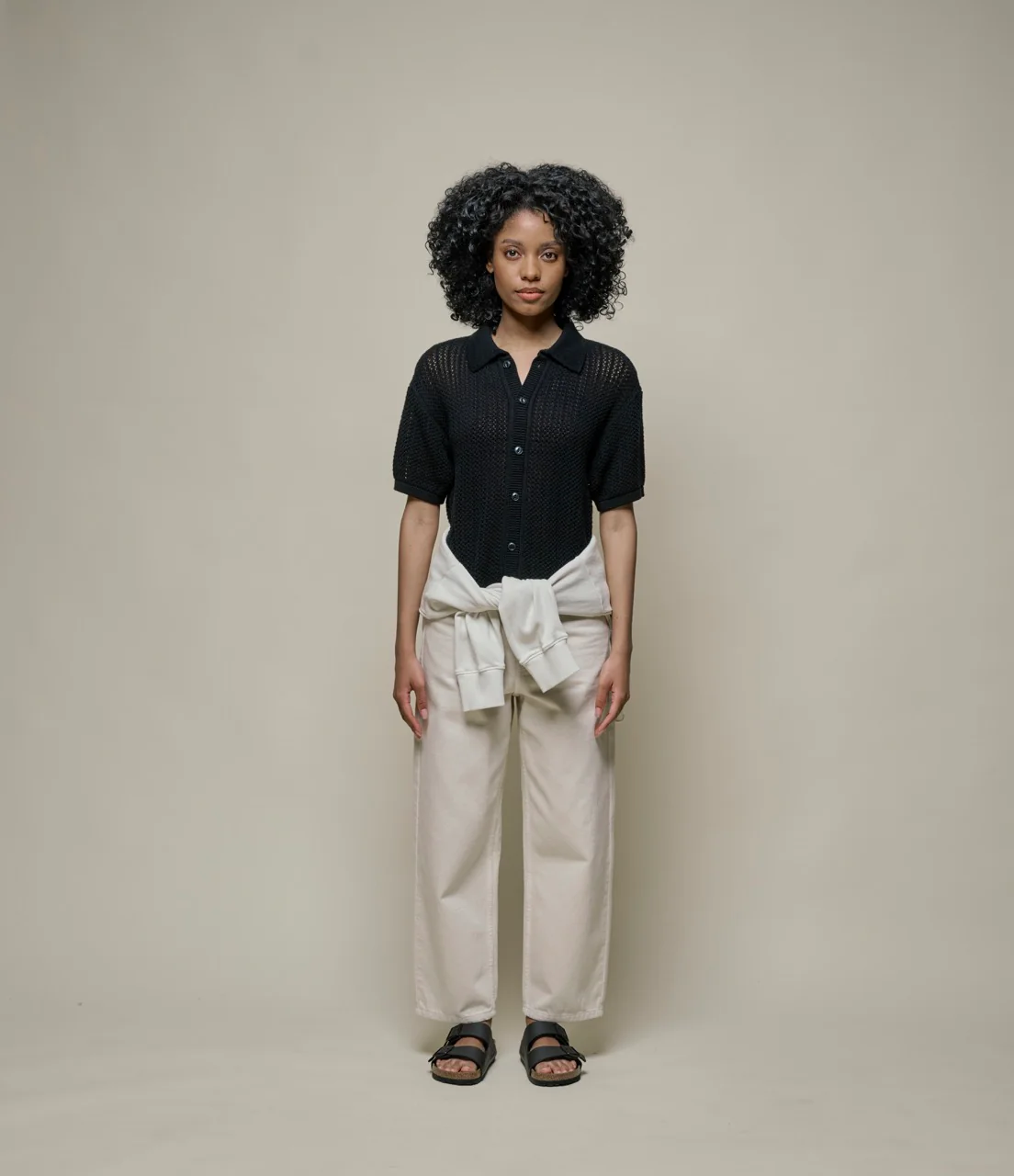 1960s Cropped Crochet Cotton Women's Shirt - Image 3